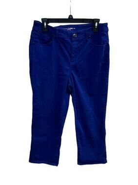 Chico's The Platinum Capri Royal Blue Pants Size 0.5 Small Soft Touch Stretch